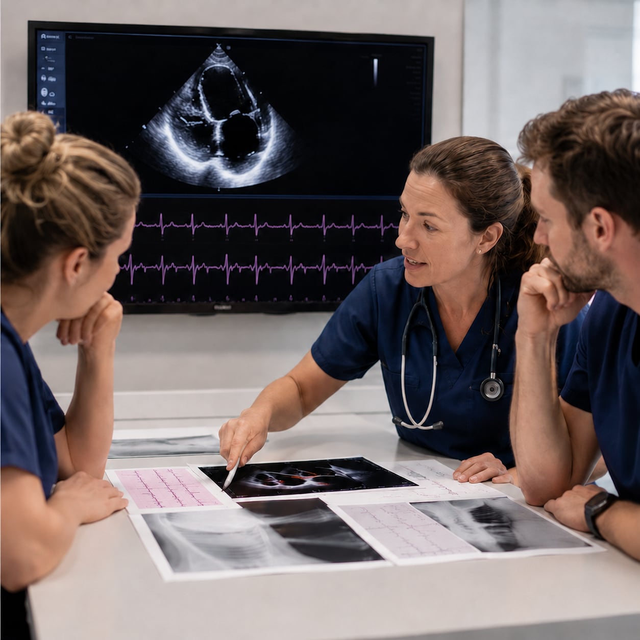 Veterinary cardiology training session